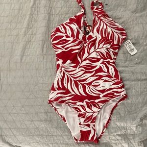 Red/White One piece Swim